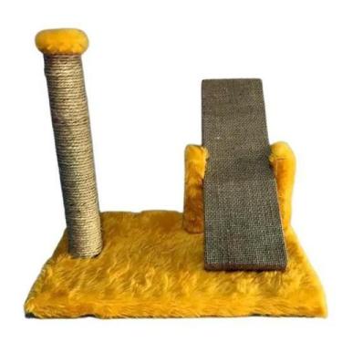 Imagem de Arranhador Para Gatos Mini Poste Com Gangorra Amarelo - Akara Do Gato,