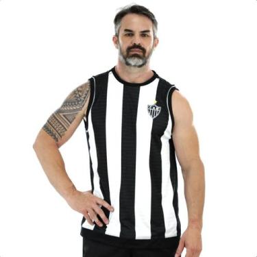 Imagem de Regata Braziline Atlético Mineiro Division Preta e Branca - Masculina,
