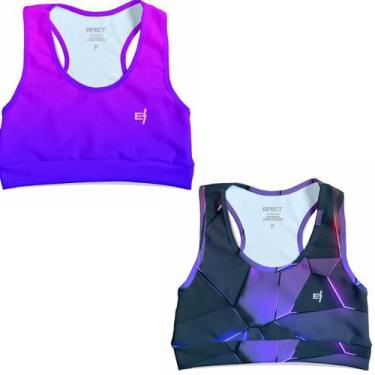 Imagem de Kit 2 Cropped Feminino Para Ginástica Top Treino Moda Fitness Confortá