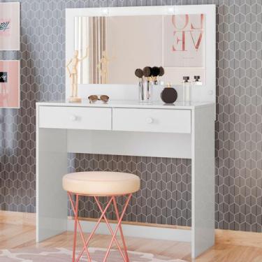 Imagem de Penteadeira Léia 2 Gavetas com Espelho Branco - Henn, Branco