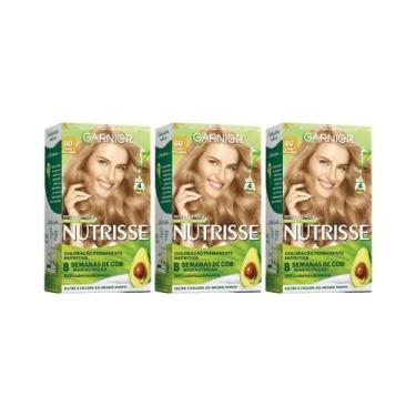 Imagem de Coloraçao Nutrisse 80 Louro Claro-Kit C/3Un - Garnier