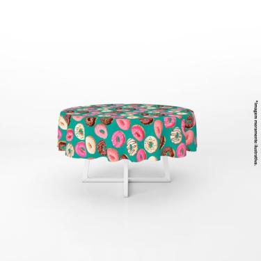 Imagem de Toalha de Mesa Redonda Rosquinhas 140x140cm - PRESENTE-BRINDE, Verde