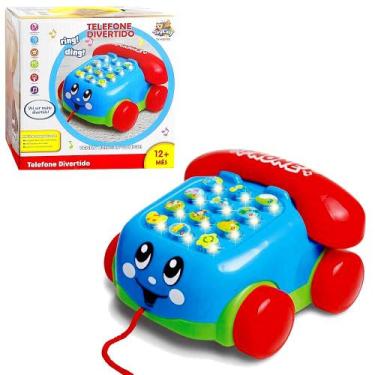 Imagem de Telefone Carrinho c/ Rodinhas de Puxar Músicas e Som Animais - Toy Kin