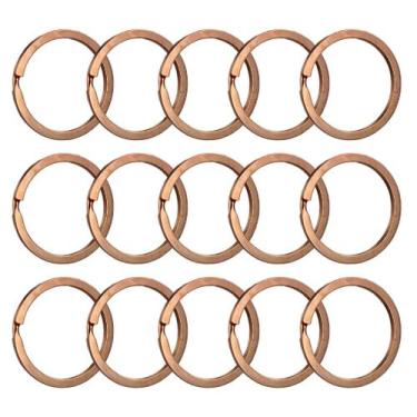 Imagem de Argola Sem Corrente Para Chaveiro Artesanato 28mm Rose Gold 50 Peças -