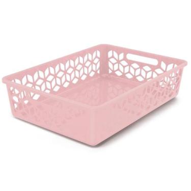 Imagem de Cesto Organizador Raso Multiuso Gaveta Armário Plástico 9 L S/ Tampa -