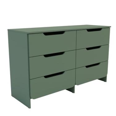 Imagem de Cômoda Ditália 6 Gavetas Dm-244 Cor:verde Oliva