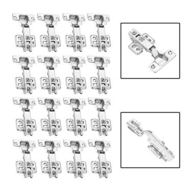 Imagem de Kit 16 Dobradiças Retas Bumper Flat 105º Anti-Impacto 35Mm - Cermag