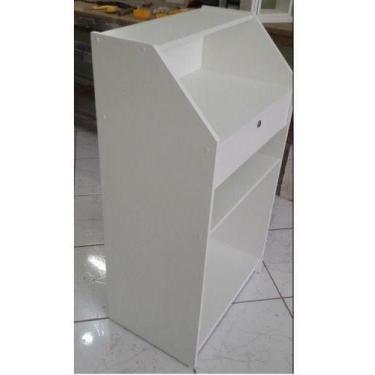 Imagem de Balcão Informatica Loja Branco Mdf - INFINITILUX MOVEIS, Branco