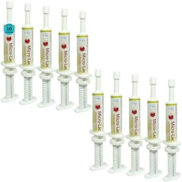 Imagem de Micro Lac Aditivo Probiótico Para Cães Gatos Equínos 15g Kit Com 10 - 
