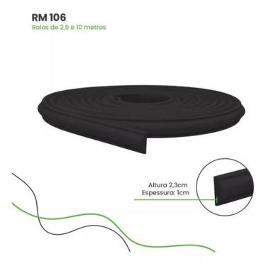 Imagem de Roda Meio de Eva Boiserie Autocolante Preto Meu Rodapé 2,3cm - 2,5m