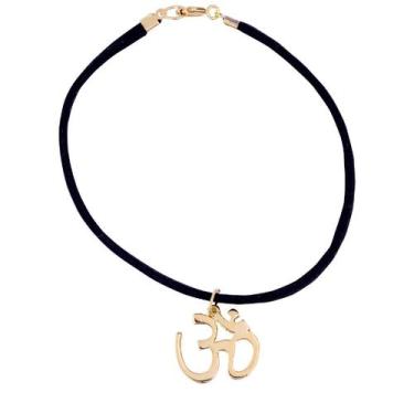 Imagem de Pulseira camurça com Om 18mm - Sunshine Cristais, Dourado