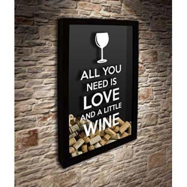 Imagem de Quadro Porta Rolhas All you need is Love 2 - Quadro Novo, Preto, 45x63