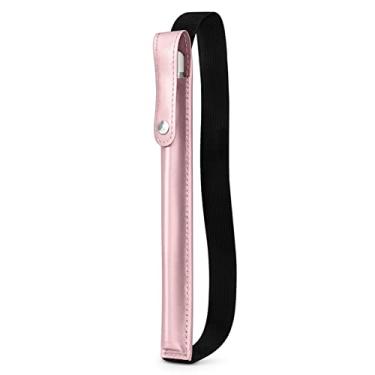 Imagem de DTTO Estojo para Apple Pencil 1ª/2ª Geração, Estojo de Couro PU com Elástico Removível para iPad 9,7"/10,2"/10,5"/11"/11"/12,9", Capa Ouro Rosa
