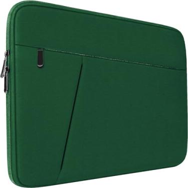 Imagem de Capa para laptop de 15,6 polegadas, capa protetora à prova de choque para transporte de computador com bolso frontal, maleta para laptop para HP de 15,6 polegadas, Dell, Acer, Asus, notebook, verde