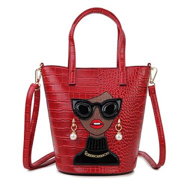 Imagem de ENJOININ Novidade Bolsa feminina 3D com alça superior, bolsa clutch para mulheres, bolsas de ombro exclusivas, Vermelho B