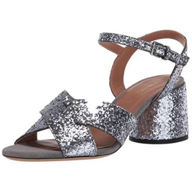 Imagem de Emporio Armani Sandália feminina de salto baixo metálico, Metálico, 39 Medium EU (9 US)