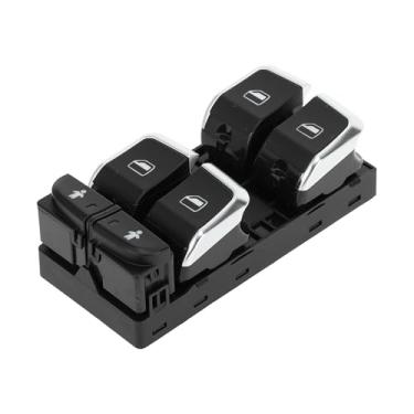 Imagem de A ABSOPRO Interruptor de vidro elétrico dianteiro esquerdo do motorista para Audi A6 R8 S8 Preto