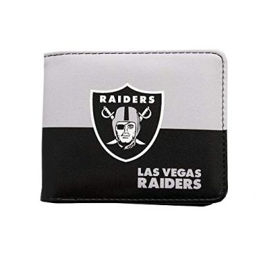 Imagem de Littlearth Carteira dupla durável masculina NFL Las Vegas Raiders - Carteira dobrável - Carteira dobrável, cor do time, 12,7 cm de largura, 10 cm de altura e 2,5 cm (300903-RAID-LV)