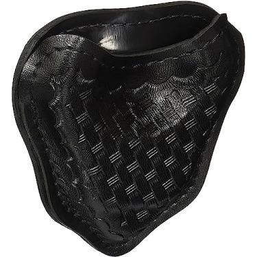 Imagem de Safariland 090 Capa de algema superior aberta para cinto de serviço - couro preto de trama de cesta