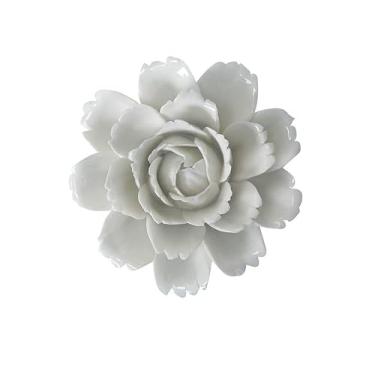 Imagem de Camélia, arte de parede de flor de cerâmica de 7 cm, escultura de parede de flor artificial, flores de porcelana 3D penduradas à mão, decoração de parede 3D, decoração de parede de flor de porcelana