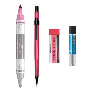 Imagem de Kit 4 Lapiseira NEON 0.5mm RS +Borracha +Grafite + Lumini Ex - Cis