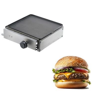 Imagem de Chapa Chapeira Lanche Profissional À Gás Em Inox Malta