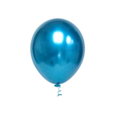 Imagem de Balão Látex 9 Platino Azul 25 Un - Pic Pic