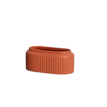 Imagem de Cachepot Floreira Decorativo em Cerâmica Home Modelo Waves P Terracota