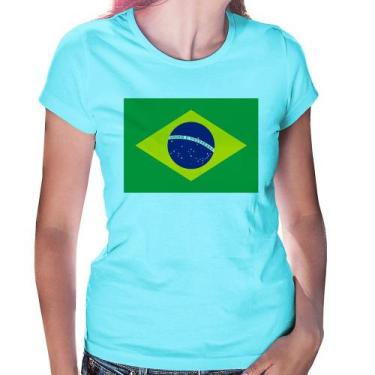 Imagem de Baby Look Bandeira Brasil - Foca na Moda, Azul claro, GG