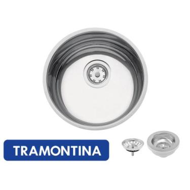 Imagem de Cuba Pia Cozinha Redonda Tramontina 30x14 Inox 94071/507