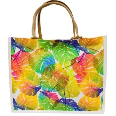 Imagem de Sacola Estampada de Verão Bolsa Colorida Feminina para Praia e Piscina