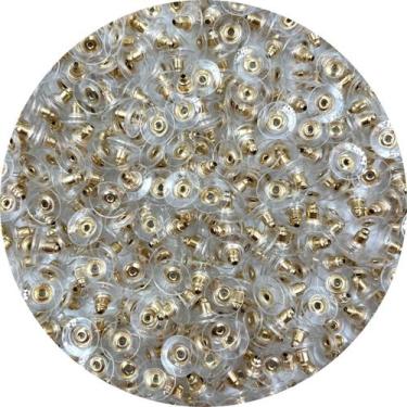 Imagem de Tarraxa Sutiã de Orelha Metal Dourado 12mm 300pçs 150g Para Brinco - M
