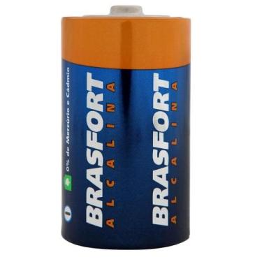Imagem de Pilha Alcalina Grande D 1,5V Cartela com 02 Unidades Brasfort