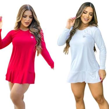 Imagem de Kit 2 Saídas de Praia Vestido feminino proteção solar UV 50+ FPS - For