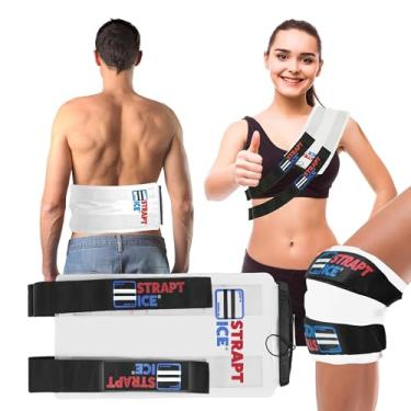 Imagem de Strapt Ice Bolsa de Gelo Preenchível, Reutilizável E Usável com Tiras-Envoltório de Terapia Fria Instantânea para Alívio de Dores Nos Ombros, Joelhos, Cotovelos E Costas-Bolsas de Gelo para Lesões, In