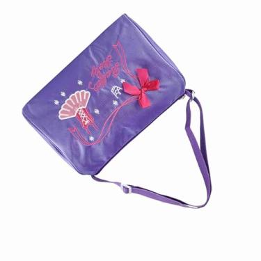 Imagem de Mochila de balé Bordada para Crianças, Mochila de Grande Capacidade Com Alça Ajustável, Laço Fofo, Roxo, Rosa, Meninas, balé, Dança, Basquete (Roxo Escuro)