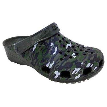 Imagem de Babuche Unissex Profissional SoftWorks Mania Antiderrapante EPI Estampa Militar Com Perfuros EVA BB36 - Verde Musgo