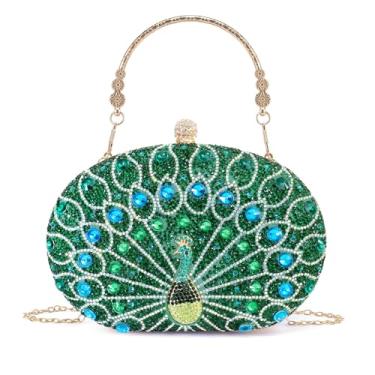 Imagem de YAPAIOU Bolsas femininas de strass para noite bolsa clutch transversal e bolsa de ombro para festa de casamento à noite, Verde