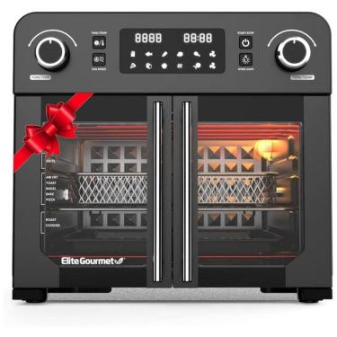 Imagem de Forno Elétrico de Bancada 23 Litros Programável com Controle de Temperatura 110V 1700W Elite Gourmet EAF9010B, Preto