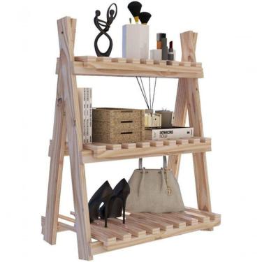 Imagem de Organizador Sala De Estar Livreiro Madeira Natural Organizadora