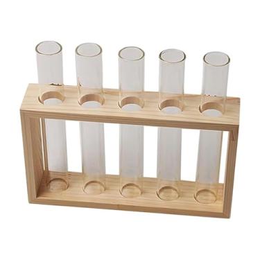 Imagem de Bothyi Vaso de flores hidropônico, recipiente moderno com moldura de madeira, decoração de casa, vaso decorativo, terrário de plantas para escritório, sala, Style C