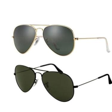 Imagem de Kit 2 Óculos De Sol Aviador Piloto Masculino Feminino UV400 - Império 