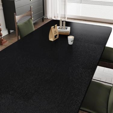 Imagem de Mangoloo Papel de parede preto de seda papel de parede de contato preto papel de parede para quarto papel de contato preto sólido para armários mesa papel de parede removível autoadesivo 40 x 192 cm