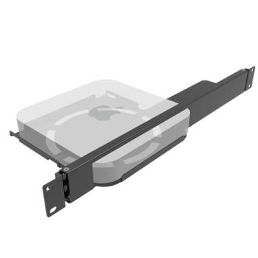 Imagem de JINGCHENGMEI 1U Mini suporte de rack para Apple Mac mini, prateleira de rack de servidor articulada de 48 cm para todos os modelos Mac mini M2 e M1