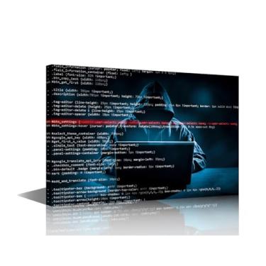 Imagem de TUMOVO Pintura em tela decoração de casa impressões hacker decorativas arte de parede de hacker decoração de casa para sala de estar quarto 1 peça fotos de pôster moderno decoração de parede de