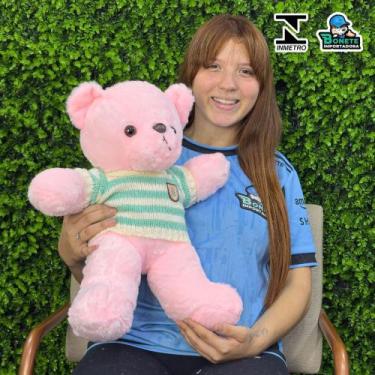 Imagem de Urso de Pelúcia 55cm Super Fofo com Zíper  Com Roupinha de Crochê - To