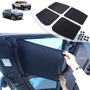 Imagem de Para-sol de teto para 2024 2025 Hummer EV acessórios 4 viseira de vidro proteção solar proteção solar isolamento térmico tampa de janela superior bloqueio UV não cederá para Hummer EV SUT SUV