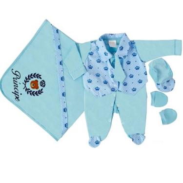 Imagem de Saída Maternidade Bordada para Bebê Menino com Colete - AVM Enxovais, 