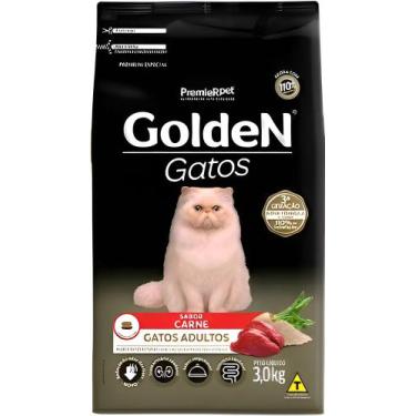 Imagem de Ração Golden Gatos Carne Adulto 3kg PremierPet