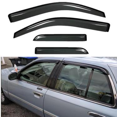 Imagem de Wensdy Conjunto de 4 peças de defletor de viseira de janela lateral para montagem externa adequado para Mercury Grand Marquis 1992-2011 (exclui teto Landau) 98-11 Ford Crown Vic (traseira curta) 2003